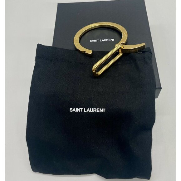 Saint Lauren Bracelet  logo YSL    box/ duster Cuff Hinged Jewelry Designer - Picture 2 of 4